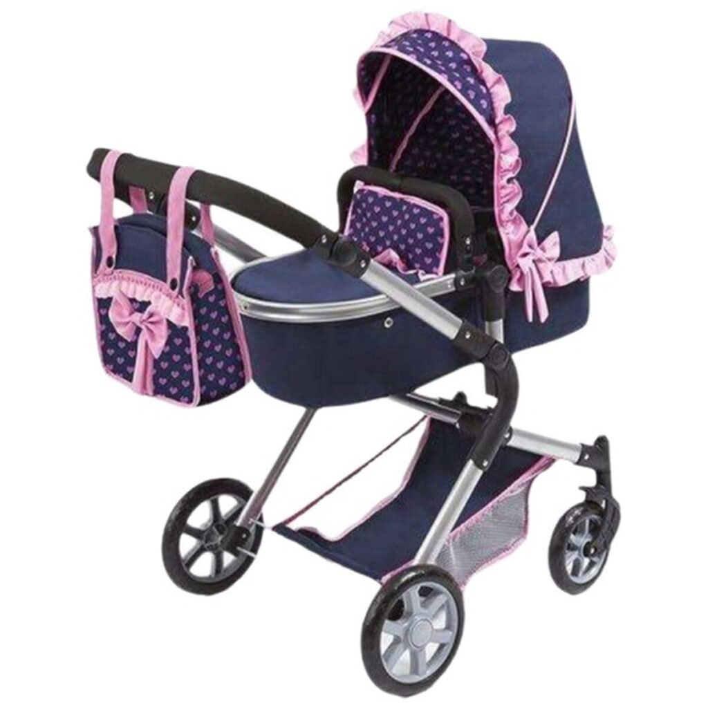 Lille Barnevogn til Dukker Reig Combi 62 cm 82 x 79 x 38,5 cm Marineblå