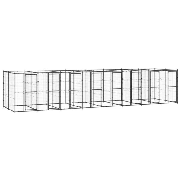 Udendørs hundebur 19,36 m² stål