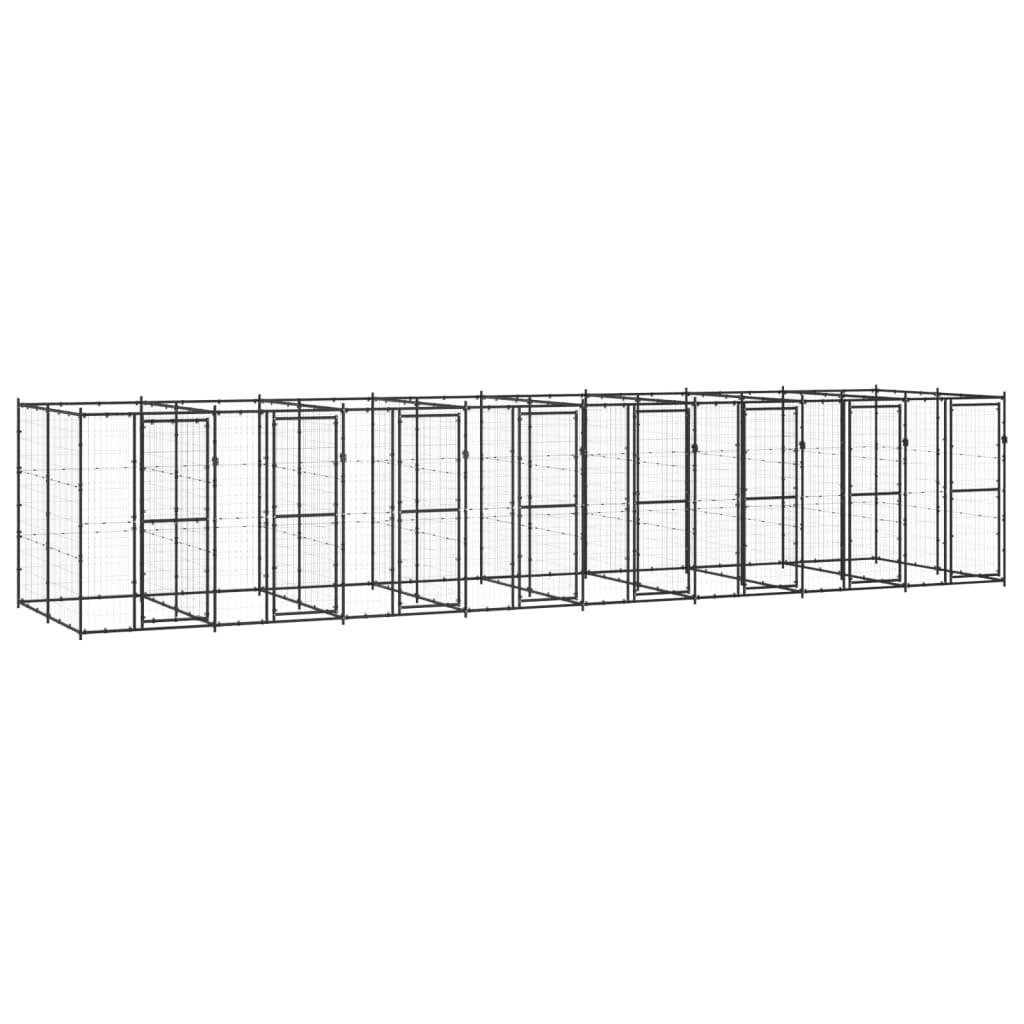 Udendørs hundebur 19,36 m² stål
