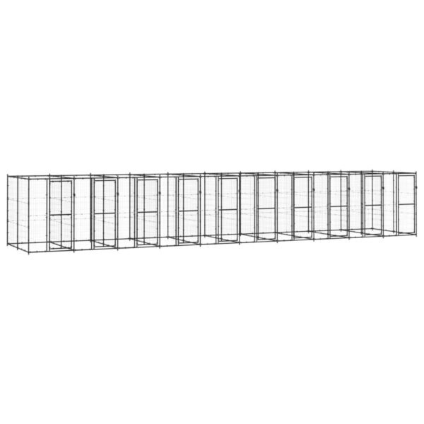 Udendørs hundebur 24,2 m² stål