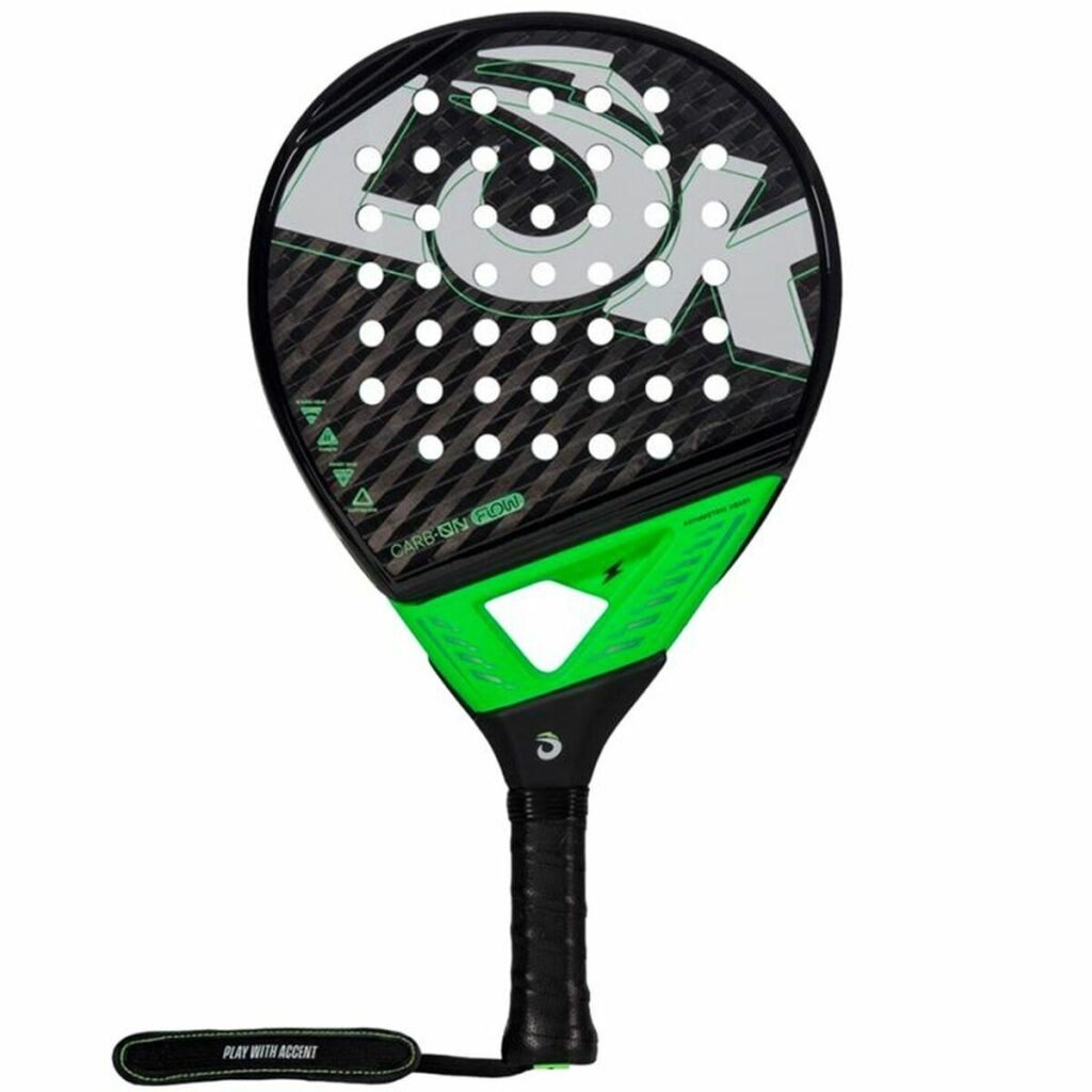 Padel bat Lok Sports Carb-On Flow - sort/limegrøn